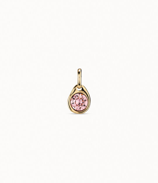 Charm bañado en oro con cristal rosa