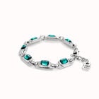 Chain bracelet with green crystals