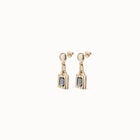 Padlock shaped drop earrings