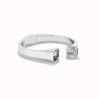 Cuff bracelet with white crystal