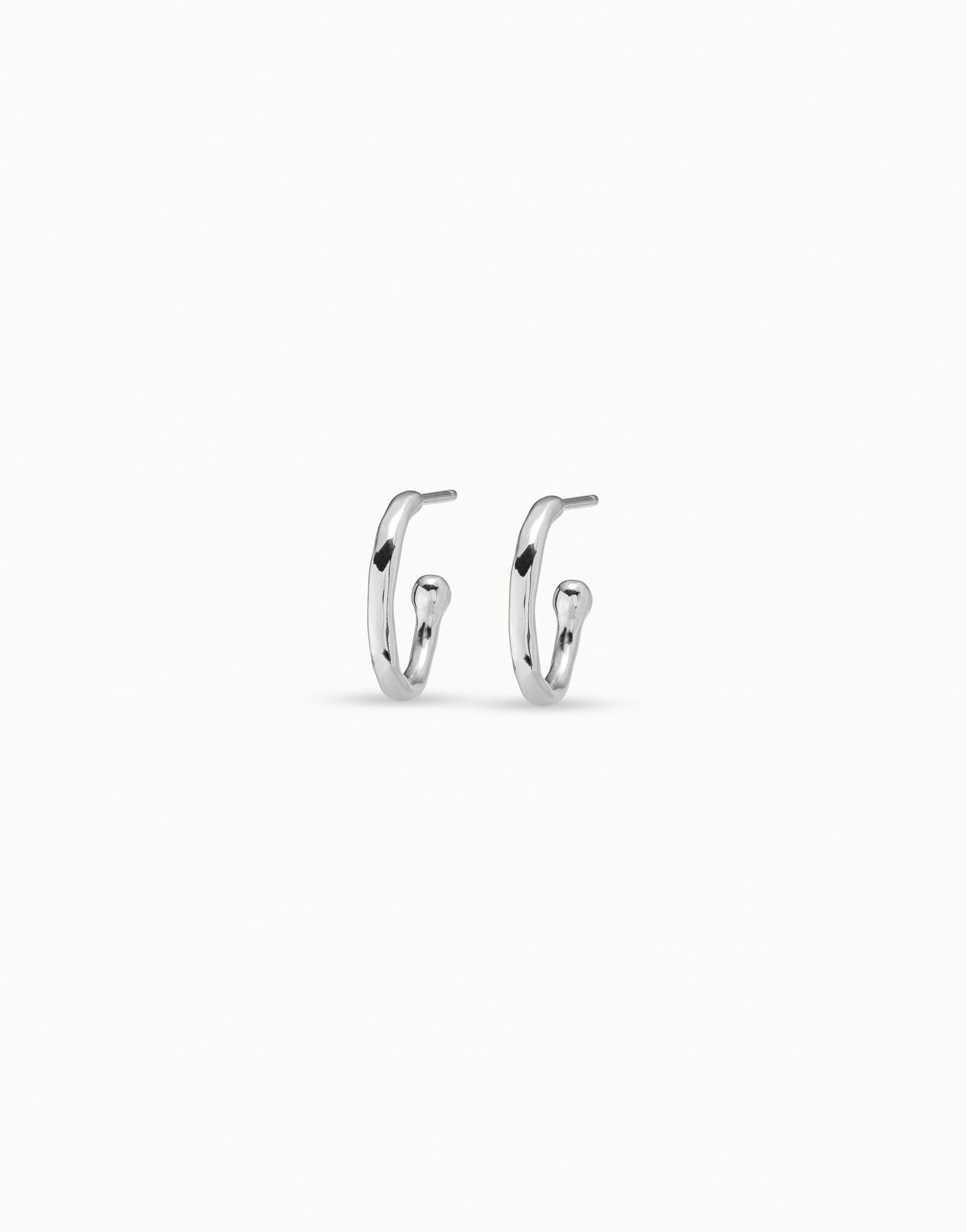 thumbnail image 2 of Sterling Silver Oval Hoop Earrings For Women – 925 Silver Plated, Smooth Egg Shape 2 of 5