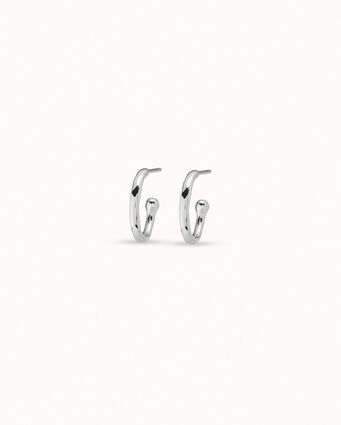 Sterling silver-plated hoop shaped earrings