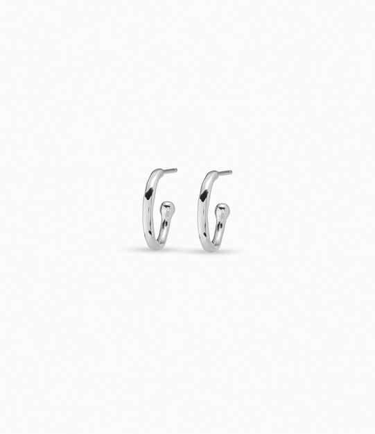 Sterling silver-plated hoop shaped earrings