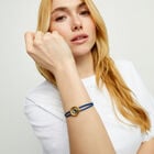 Double blue leather birthstone bracelet with eye