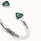 Cuff bracelet with two green  crystals