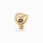 Ring with heart and central black crystal