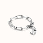 Paper clip link bracelet with padlock