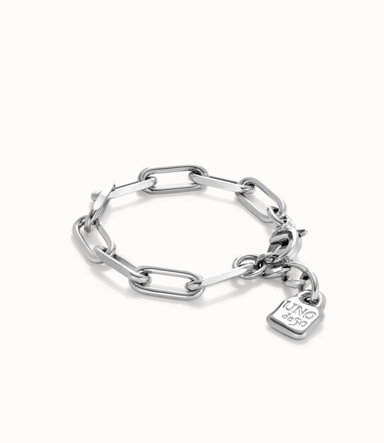 Pulsera con eslabones bañada plata de ley