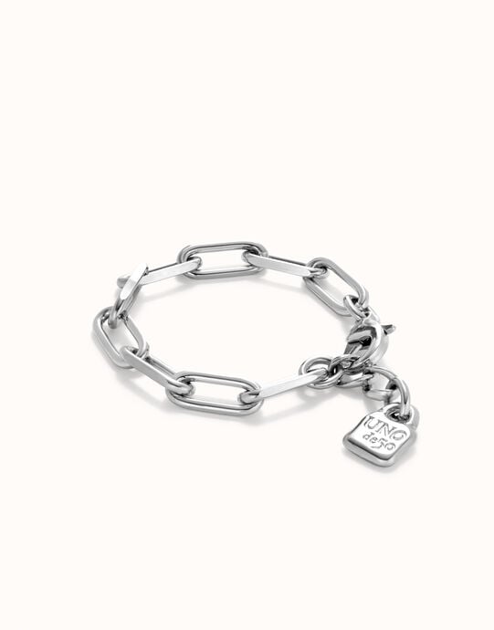 Pulsera con eslabones ba&ntilde;ada plata de ley