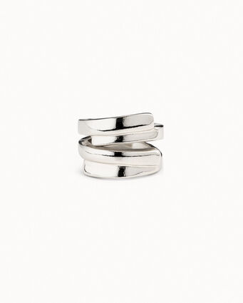 Sterling silver-plated irregular ring