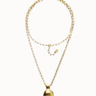 Collar largo ba&ntilde;ado en oro de 18 k con esfera grande