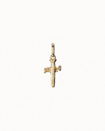 18K gold-plated medium sized cross charm