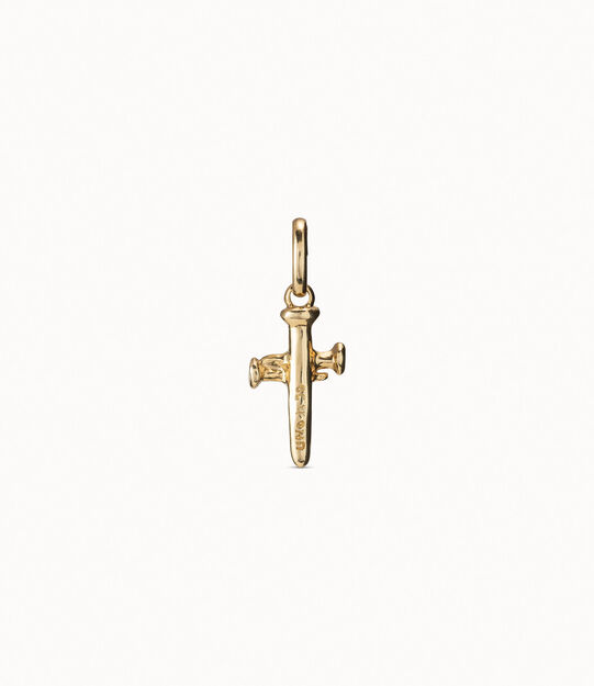 Charm cruz mediana bañado en oro de 18k