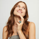 Large triangular ring with crystals