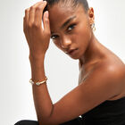 Cuff bracelet with two multicolored  crystals