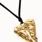 Long silk cord necklace with wing detail