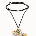 Long pendant and central heart with black crystal