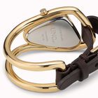 18K gold-plated leather and metal watch