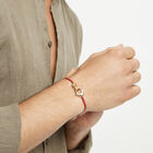 Red leather bracelet with interlocking carabiner