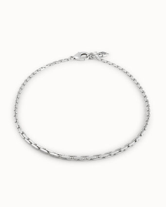 Sterling silver-plated link necklace