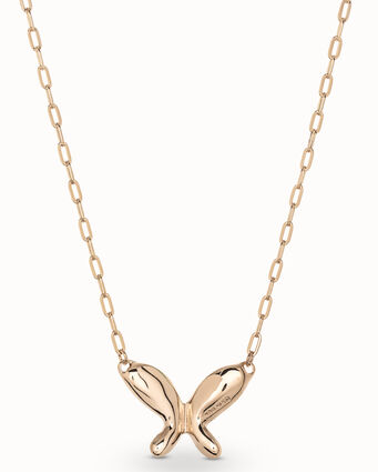 Long 18K gold-plated necklace with link chain