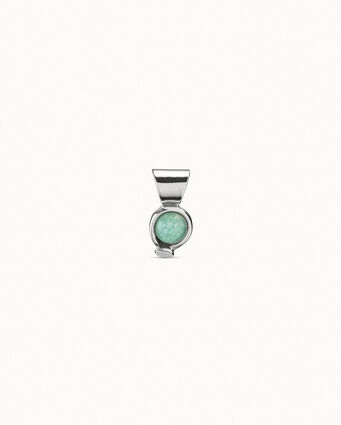 Sterling silver-plated charm with amazonite stone