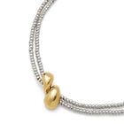 Multi-strand necklace with two intertwined drops