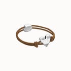Brown elastic thread bracelet with heart