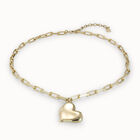Link chain necklace with heart