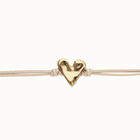 Camel leather bracelet with heart detail