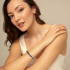 Leather bracelet with rectangular links