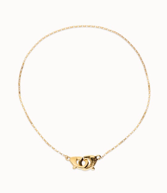 Necklace with interlaced carabiner detail