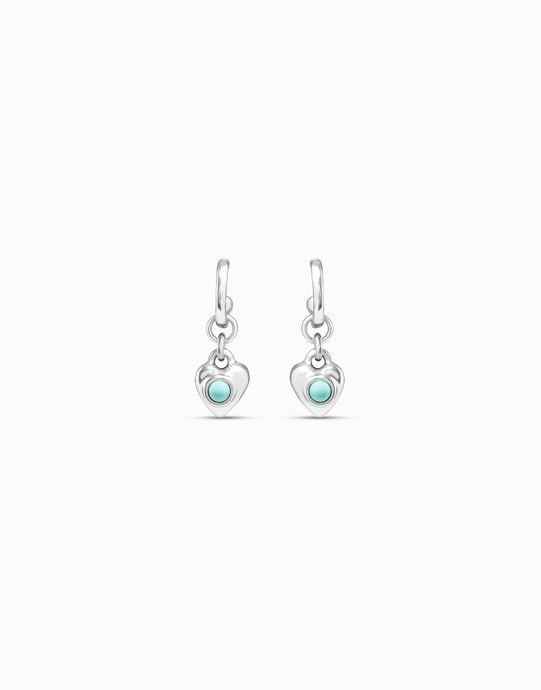Hoop earrings with turquoise murano glass