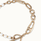Short link chain necklace with pearls