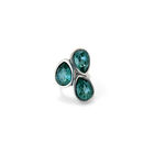 Ring with three green drop-shaped faceted crystals
