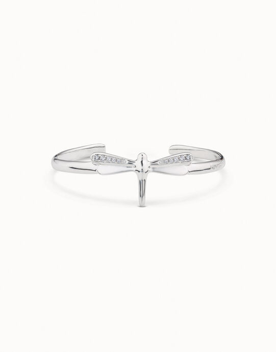 Pulsera ba&ntilde;ada en plata de ley con forma de lib&eacute;lula con topacios