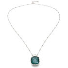 Multi-position necklace with a rectangular green faceted crystal