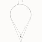 Multi strand chain necklace with two hearts
