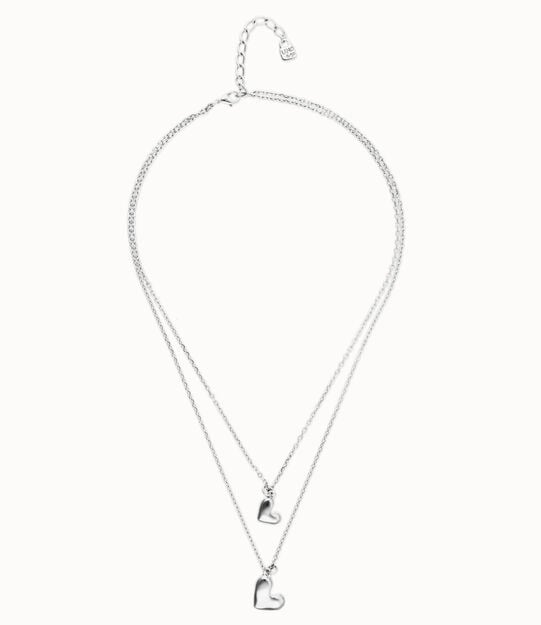 Double necklace with two hearts