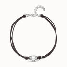 Short leather necklace with pearl
