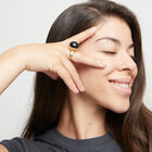 Ring with black murano glass
