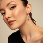 Earrings with blue crystal and butterfly