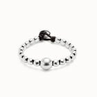 Leather bracelet with a large bead