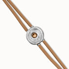 Double cream leather birthstone bracelet with eye