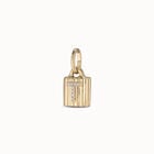 18K gold-plated padlock charm with topaz letter T