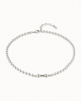 Sterling silver-plated short necklace