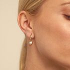 Single Hoop Charm With A Pearl