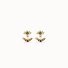 Eye-shaped stud earrings with verde crystal