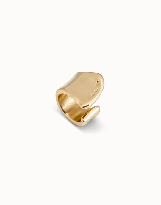 Anillo hendidura ba&ntilde;ado oro de 18k