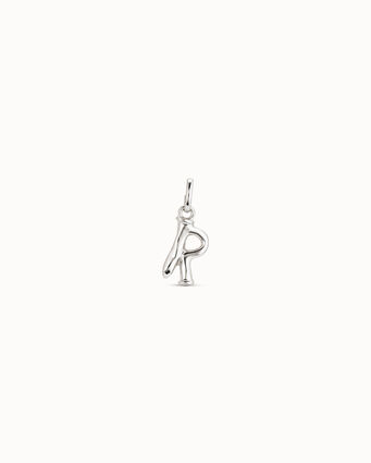 Sterling silver-plated letter R charm
